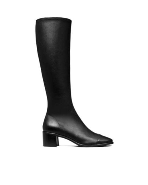 Tory Burch Black Cap-Toe Knee-High Boots