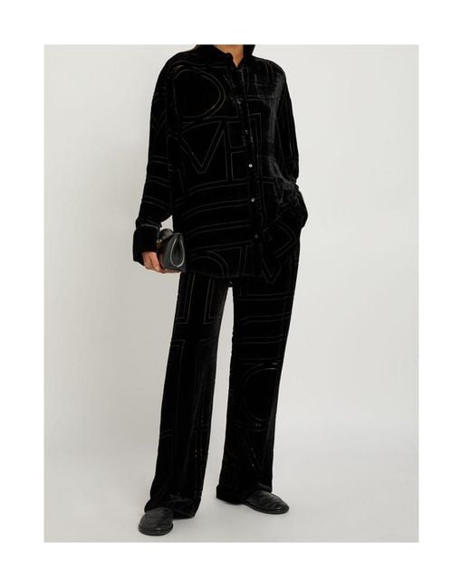 Totême Black Monogram Devore Shirt