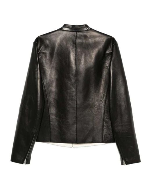 Tom Ford Black Long-Sleeved Leather Jacket for men