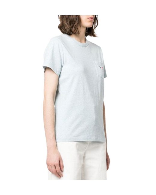 Maison Kitsuné Blue Maison Kitsuné Tricolor Fox Patch T-Shirt