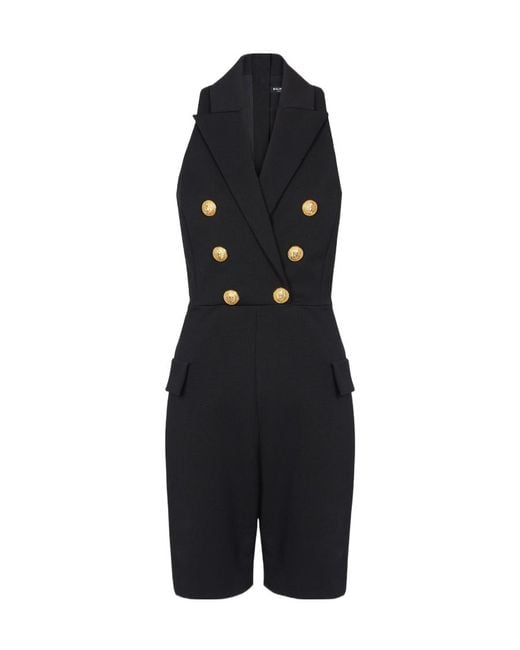 Balmain Black Balmaain Buttoned Jumpsuit