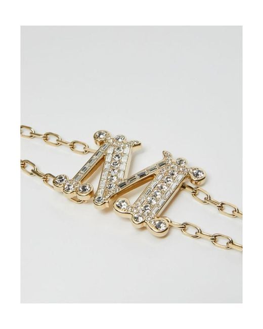 Max Mara White Logo Crystal Bracelet