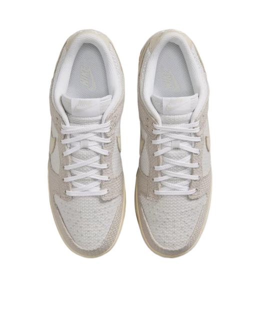 Nike White Dunk Low Retro Low-Top Sneakers for men