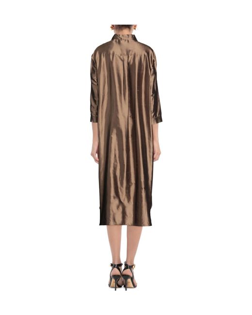 Max Mara Brown Simple Solid Color Shirt Dress