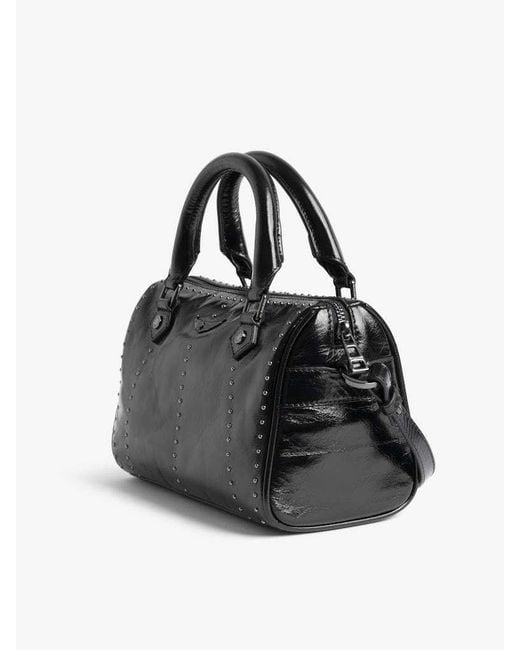 Zadig & Voltaire Black Sunny Xs Vibe Studed Top Handle Tote Bag