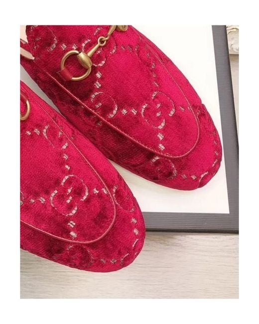 Gucci Red Logo Muller Shoes