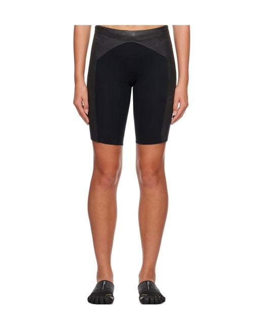 Dion Lee Black Elastic Beach Shorts for men