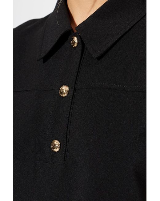 Ganni Black Twill Suiting Mini Dress