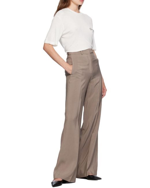 Anine Bing Gray Dolan High-Rise Casual Pants
