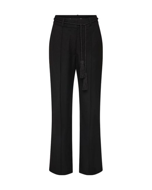 Posse Black Casual Pants With Belt Loops
