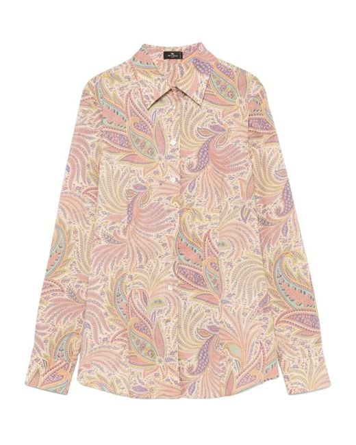Etro Natural Paisley-Print Shirt