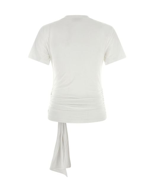 7 For All Mankind White Draped Sash T-Shirt