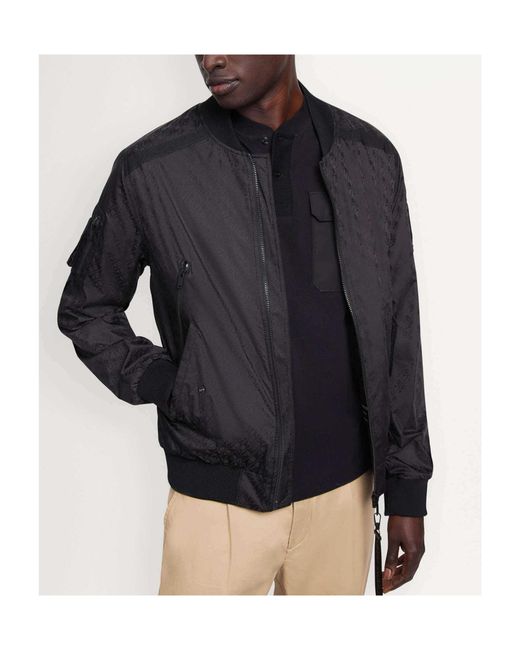 Moose Knuckles Black Courville Zip-Up Bomber Jacket for men