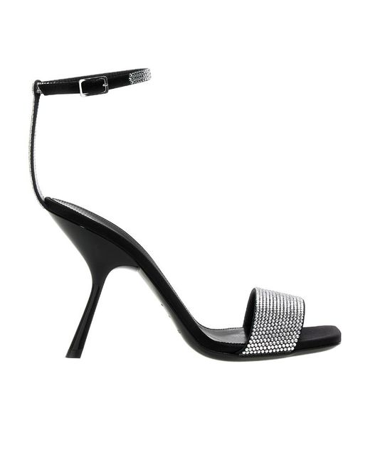 Sergio Rossi Black Logo High-Heeled Sandals