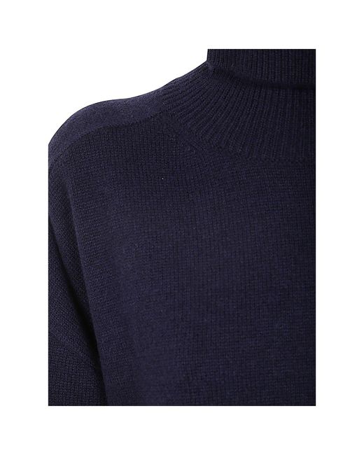 P.A.R.O.S.H. Blue High Neck Knitted Sweater
