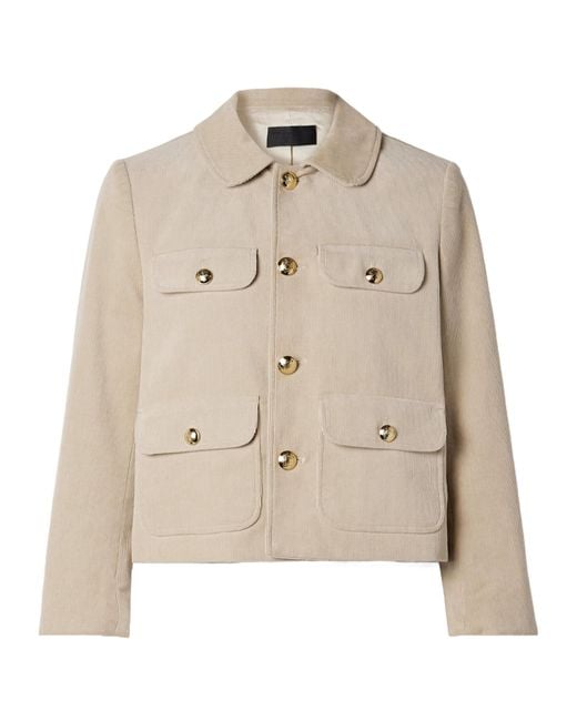 Nili Lotan Natural Chamonix Cropped Cotton-Blend Corduroy Jacket