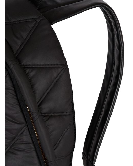 Balmain Black Quilted Nylon Backpack With Diamond Motif for men