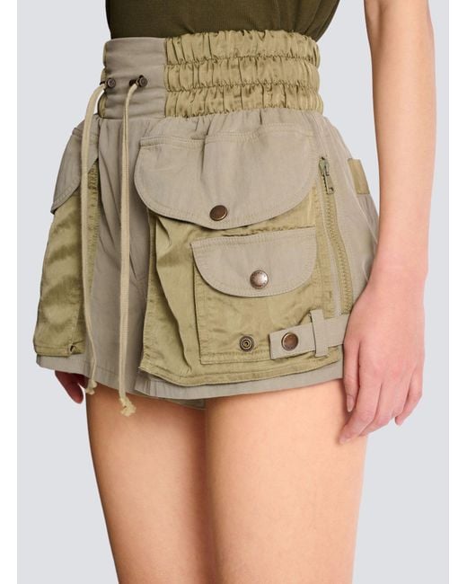 Balmain Natural Twill Utility Shorts