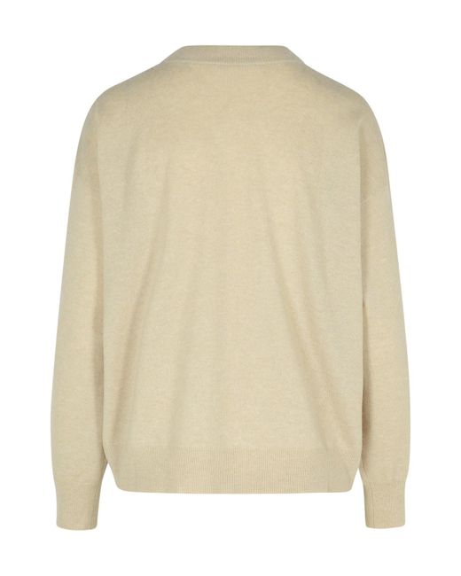 Fabiana Filippi Natural V-Neck Knitted Jumper