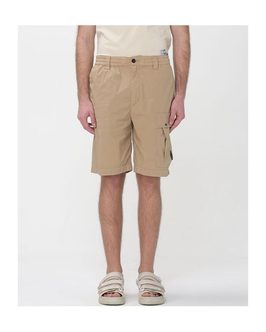 C P Company Natural Lens Pocket Cargo Shorts for men