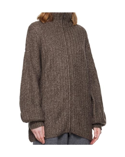 Lisa Yang Brown Long-Sleeved Cardigan