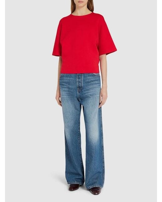 Khaite Blue Winslow Mid Rise Denim Baggy Jeans