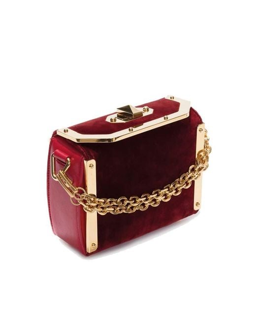 McQueen Red Splice Flip Chain Shoulder Bag