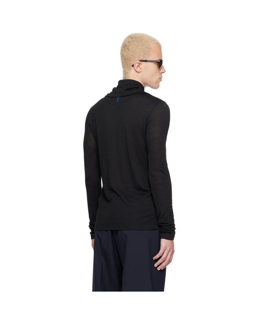 Jil Sander Black Half-Zip Turtleneck Knitted Pullover for men