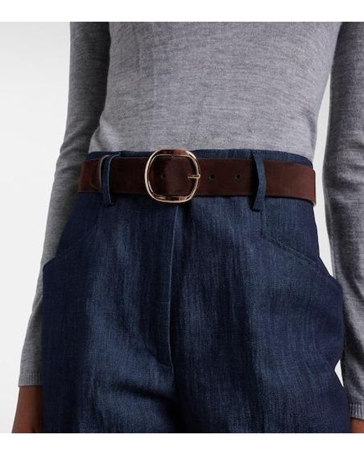 Gabriela Hearst White Elster Suede Belt