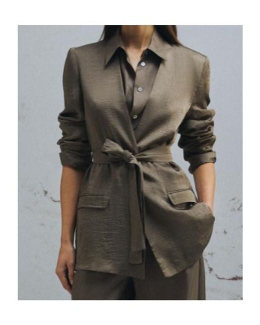 Marella Green Belted Twill Jacket