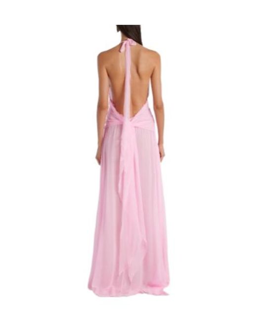 Blumarine Pink Lightweight Silk Maxi Dress