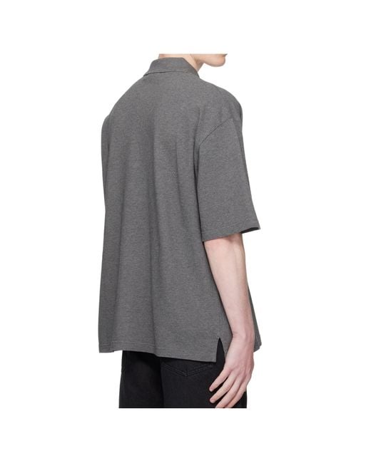 Maison Kitsuné Gray Maison Kitsuné Fox Patch Relaxed Polo Shirt for men