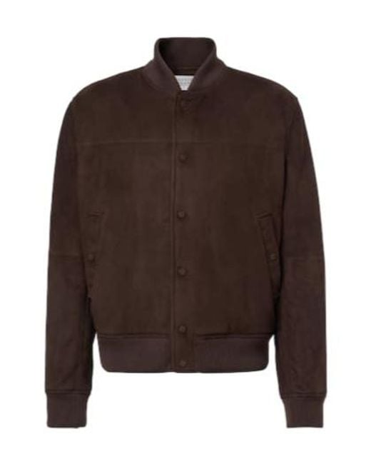 Gabriela Hearst Brown Suede Bomber Jacket for men
