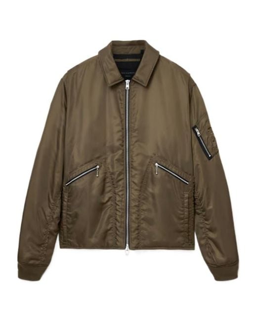 AllSaints Green Fallon Bomber Jacket for men