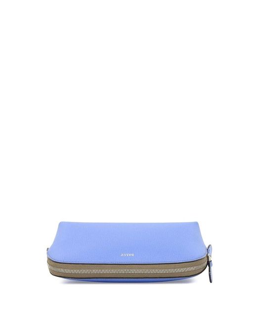 Bally Blue Wrap Zipper Wallet