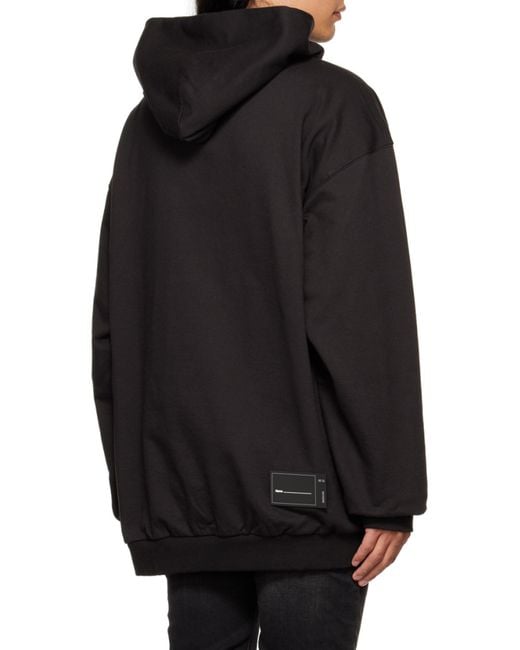 we11done Black Logo Hooded Sweater for men