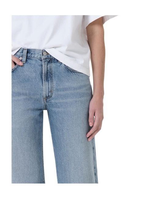 Agolde Blue Valen Mid-Rise Straight Leg Jeans