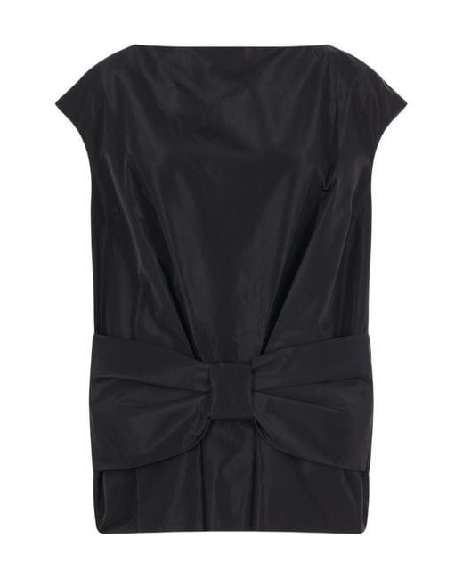 Simone Rocha Black Bow-Detail Peplum Top