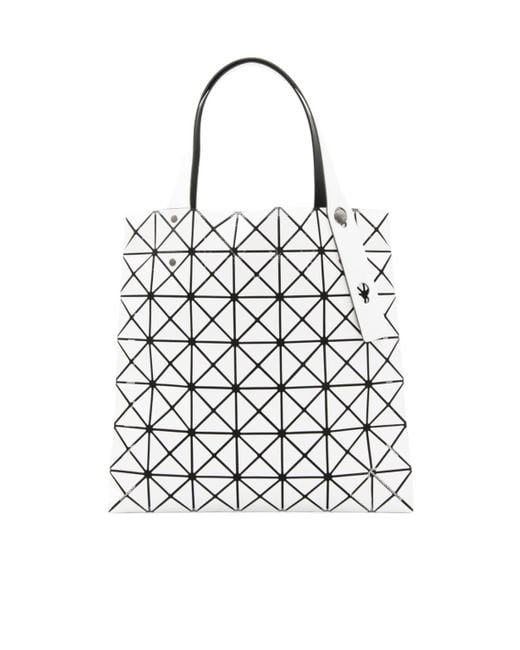 Issey Miyake White Prism Geometric-Pattern Tote Bag