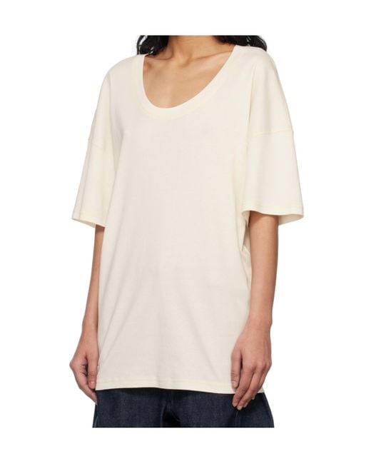 Lemaire White Short-Sleeved Scoop-Neck T-Shirt