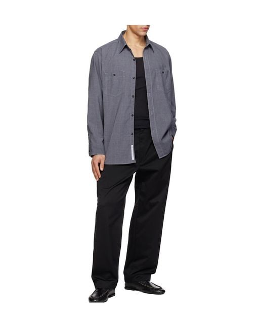 Nanamica Gray Wool Blend Poplin Shirt for men