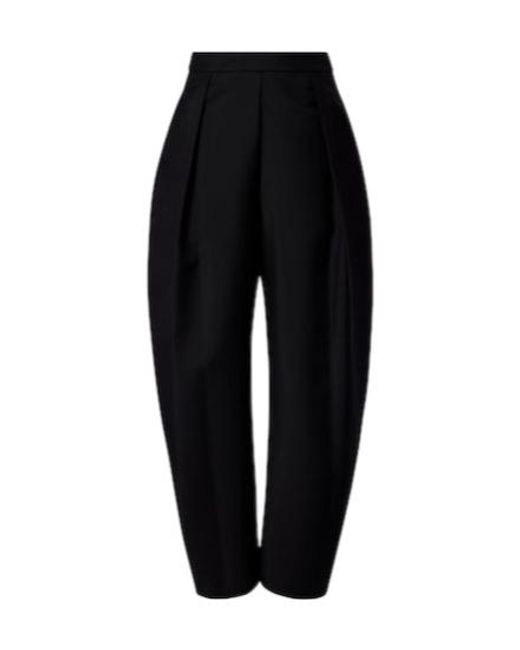 Rohe Black Wool And Mohair Barrel Pants