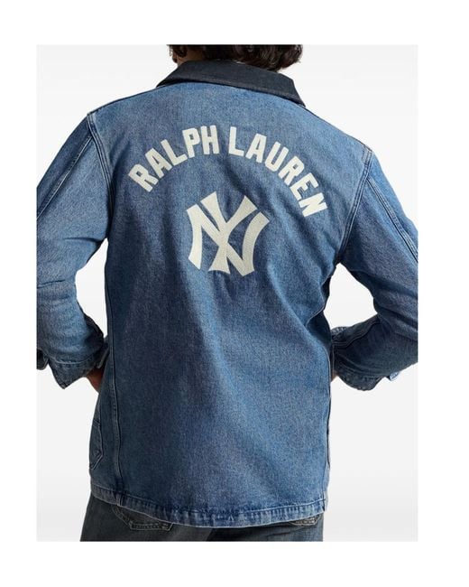 Polo Ralph Lauren Blue Logo Print Denim Jacket for men
