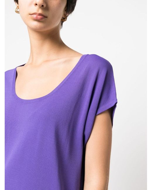 P.A.R.O.S.H. Purple Knitted Short-Sleeve Top