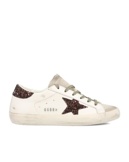 Golden Goose Deluxe Brand Natural Super Star Lace-Up Sneakers