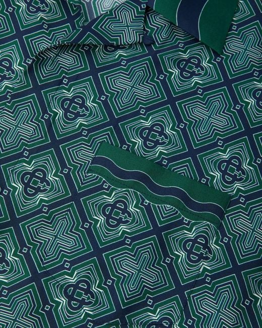 Casablanca Green Radiating Monogram Cuban Shirt for men