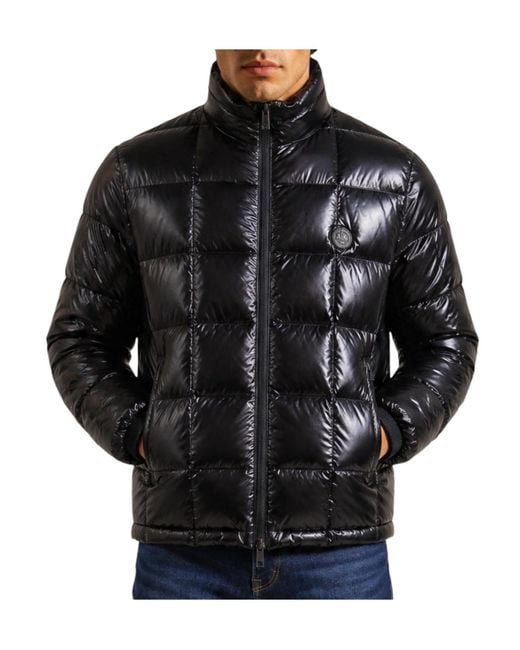 ARMANI EXCHANGE Black Long-Sleeve Stand-Collar Padded Jacket for men