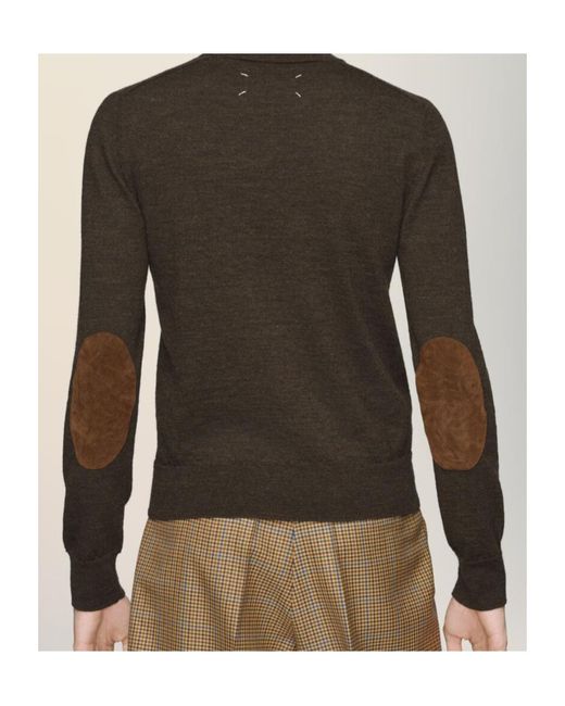 Maison Margiela Green Long-Sleeved Crewneck Knit Jumper for men