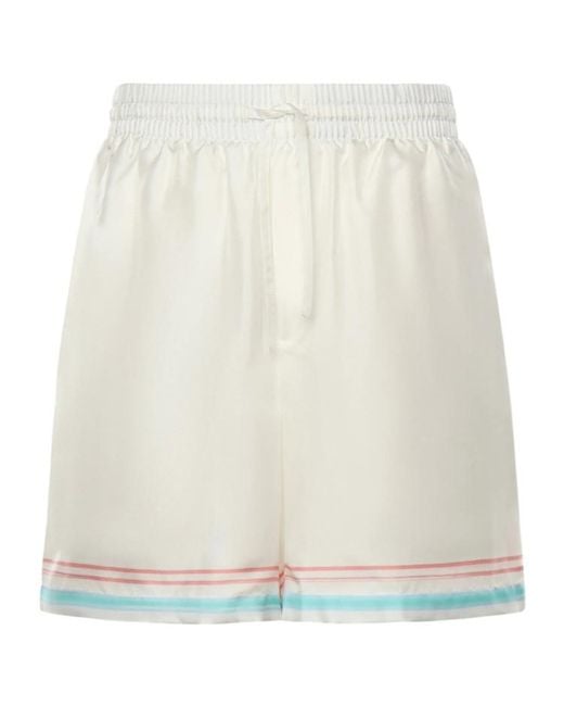 Casablanca White Logo Trim Shorts for men