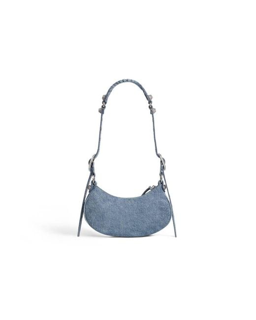 Balenciaga Blue Le Cagole Denim Xs Shoulder Bag